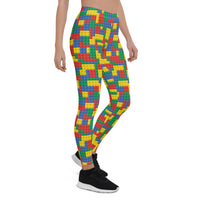 Thumbnail for Womens Colorful Building Blocks Leggings