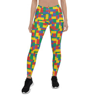 Thumbnail for Womens Colorful Building Blocks Leggings