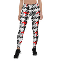 Thumbnail for Womens Sports Houndstooth Leggings