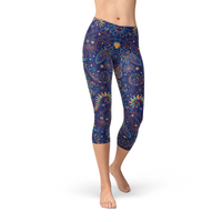 Thumbnail for Womens Paisley Butterfly Capri Leggings