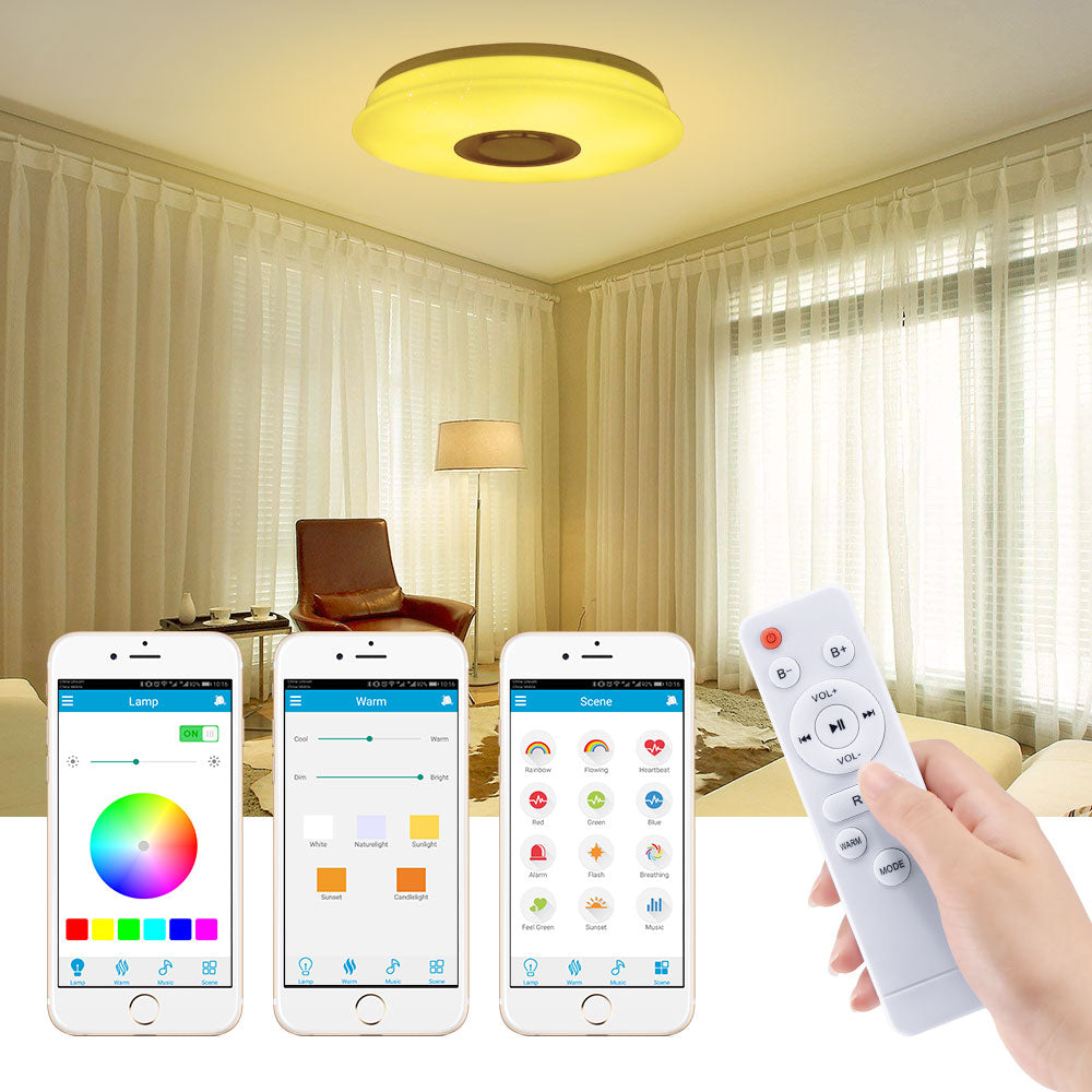 Smart Music LED ceiling Lights RGB Dimmable