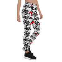 Thumbnail for Womens Sports Houndstooth Leggings