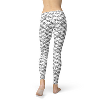 Thumbnail for Womens Black and White Dice Leggings