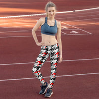 Thumbnail for Womens Sports Houndstooth Leggings