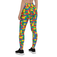 Thumbnail for Womens Colorful Building Blocks Leggings