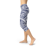 Thumbnail for Polynesian Maori Tattoo Capri Leggings