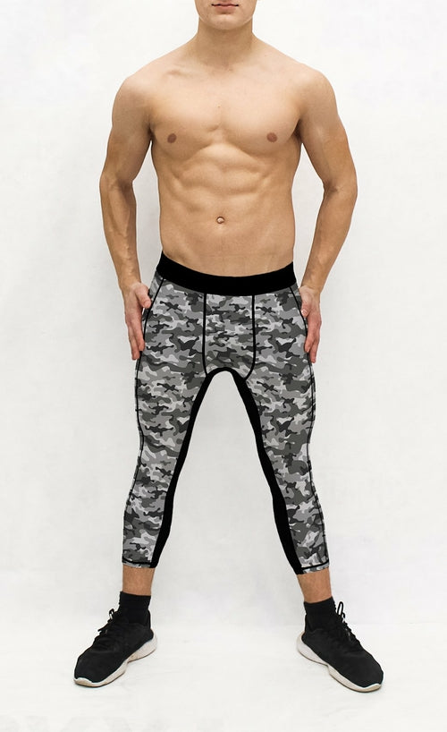 Grey Camo Men's Pocket Tights