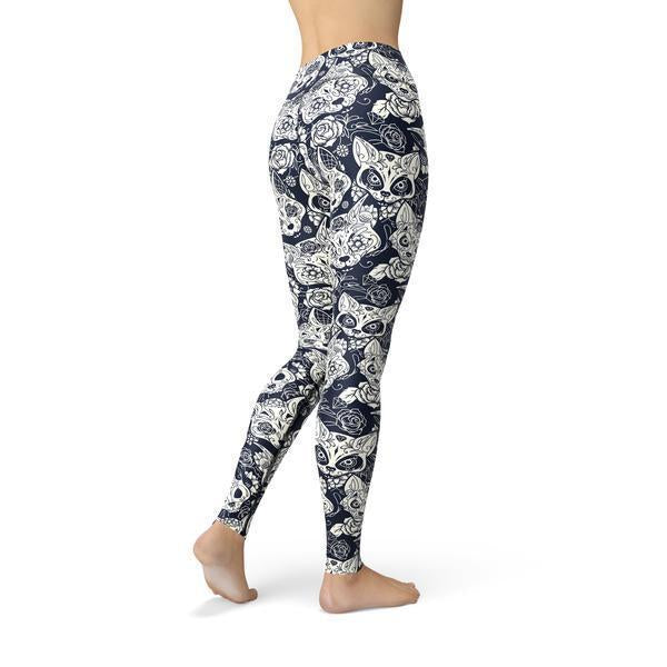 Beverly Cat Sugar Skulls Leggings