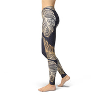 Thumbnail for Jean Peacock Feathers Leggings