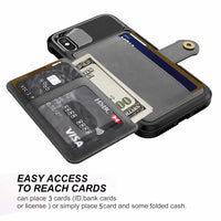 Thumbnail for 360 Protection Magnetic Leather Wallet Armor Case for iPhone