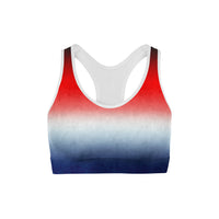 Thumbnail for Patriotic Triangles Sports Bra