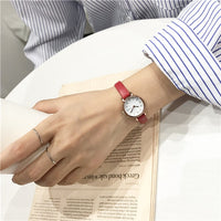 Thumbnail for Women's Fashion White Small Watches 2021 Ulzzang Brand Ladies Quartz Wristwatch Simple Retr Montre Femme With Leather Band Clock